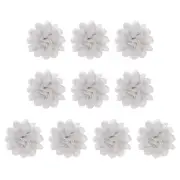 10Pcs 3.9" Chiffon Flowers Fabric Flower Sewing Fabric Appliques Gray