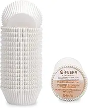 Gifbera White Cupcake Liners Standard Muffin Cups 400-Count, Unbleached Greaseproof Paper, No Smell