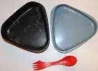 Light My Fire Light Blue 3 piece mess kit, orange sporke, camping backpacking