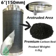 Hydroponics 6"/150mm Activated Carbon Filter Grow Tent Ventilation Air Clean