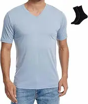 [MERINNOVATION] Men's Merino Wool T-Shirt Short Sleeve Athletic Tee Wicking Base Layer(Wool Face Mask Included)
