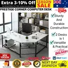 Prestige Corner Computer Desk Office Double Workstation (White) Study L-Shape