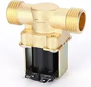 Oreilet 1/2 Inch Electric Solenoid Valve, DC12V / 24V AC220V Copper Electromagnetic Valve for Solar Water Heaters, 0.02-0.8MPa 32-176°F (DC12V)