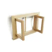 Dollhouse Miniatures 1:12 Scale Tiny Wooden Small Window DIY Accessories Bedroom
