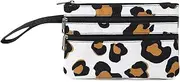 [BBORGDC] Leopard Print Wristlet Wallet - Small Zipper Clutch Bag with Wrist Strap, Travel Wristlet Purse, Original Design for Vacation or Gifts, Largeleopard/Polyester, Largeleopard/Polyester