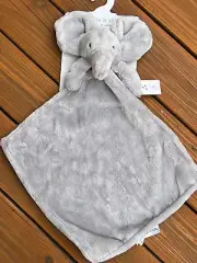 Gracie & Milo Gray Elephant Baby Security Blanket Lovey Soft Plush Friend New