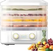 5-Tray Food Dehydrator Machine, Electric Small Kitchen Appliances with 35-75℃ Temperature Control & 48-Hour Timer Adjustable, Home Fruit Dryer Machine for Dried Meat, Herbs