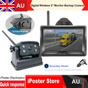 5" Wireless Monitor Battery Backup Camera Magnetic Base For Trailer Horse Float