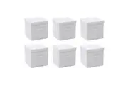 6PK Boxsweden Kloset Linen Foldable Storage Box with Lid and Handles 30x30x30cm
