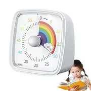 Visual Timer for Classroom | Time Management Tool | 60 Minute Desk Countdown Timer, Silent Study Timer Clock with Rainbow Pattern Design for Kids Adults Classroom