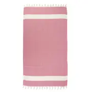 Red and White Stripe Turkish Beach Towel - 100cm x 160cm