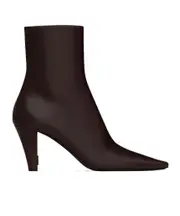 Saint Laurent Jill Square Pointed Toe Ankle Boots 36,37.5,37,38,40 chestnut frosting