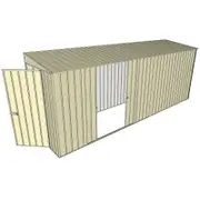 Build-A-Shed 1.2 x 5.2 x 2.0m Tunnel Shed Tunnel Hinged Door with Double Sliding Side Doors - Cream