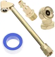 NOLITOY 1Set Air Chuck Kit Durable Brass Compressor Inflation Accessories for Air Compressor Includes Closed Ball Chuck Npt Fitting Tire Valve Stems Seal Tape