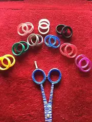 18X Barber Hair Shears Scissors Finger Rings Grips Inserts 9 sets SIZE MEDIUM