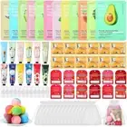 84 Pcs Spa Party Supplies Facial Masks Eye Patches Hand Cream Lip Balm Foot...