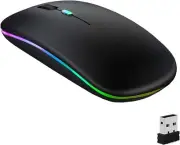 Wireless Bluetooth Mouse, LED Slim Dual Mode, Rechargeable