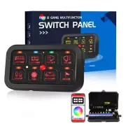 RGB 8 Gang Switch Panel LED Relay System APP Control For Jeep Chevrolet Truck