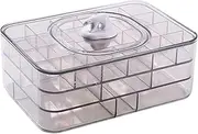 [Generic] Clear Storage Box For Jewelry,Transparent Travel Jewelry Tray Case With Lid | 31 Grids Small Jewelry Storage Solution Transparent Box For Earrings, Necklaces, Bracelets