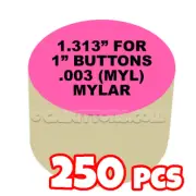 1" Tecre Mylars Clear Plastic Cover for Button Maker Badge Machine Press 250 pcs