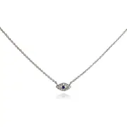 Culturesse Mridu Rhodium Plating Sterling Silver Austrian Zirconias Necklace
