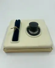 Estée Lauder Dazzling Gold Top Hat solid perfume compact Vintage 2000 Black New