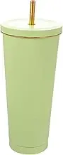 STOBAZA Stainless Steel Vacuum Insulated Tumbler with Straw and Lid Outdoor Coffee Mug Portable Travel Cup for Hot Cold Beverages Easy to Clean for Festivals and Daily