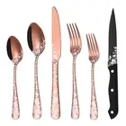 72-Piece Copper Silverware Set with Steak Knives for 12, Stainless Steel Rose...