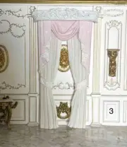 MINIATURE DOLLHOUSE 1:12 SCALE WINDOW CURTAIN #35 - PINK & WHITE