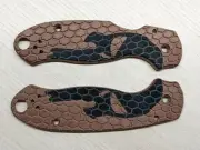 Spyderco Para 3 Micarta Scales Punisher HEX honeycomb surface (handles only)