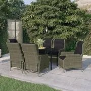 7 Piece Garden Dining Set Brown,Outdoor Furniture Sets-3099652
