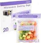 20 Pc Steam Cooking Bags Microwave Steamer Bags for Vegetables,Potatoes and M...