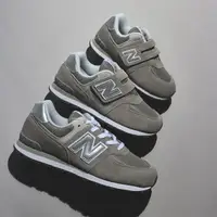 在飛比找Yahoo奇摩購物中心優惠-NEW BALANCE 童鞋 NB 574 環保 經典灰 麂