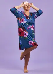 [Taking Shape] Taking Shape Bamboo Romance Nightie Size 10 in Print - Plus Size Women's Clothing Print