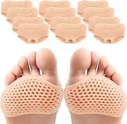 Forefoot Silicone Heel Pads Foot Pads, 6Pairs Soft Gel Foot Pads Ball of Foot Cushions, Ball of Foot Cushion Pads Gel Metatarsal Pads,Gel Foot Cushions Pad Silicone Forefoot Pad Metatarsal Pads,Nature