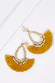 Teardrop Tassel Earrings--ZOD-VC2542