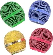 FUTUREORYY 4pcs Microphone Grill Heads Mic Mesh Grille Replacement for Enhanced Sound and Style Fits Various Microphones Convenient and Versatile Mic Parts Protect Your Equipment with