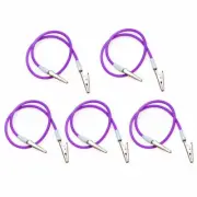 10* Dental Silicone Bib Crocodile Clips Cord Flexible Tubes Napkin Holder Purple
