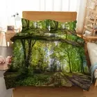 Sun Wood Irregular 3D Printing Duvet Quilt Doona Covers Pillow Case Bedding Sets