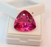 AAA+ NATURAL Pink SAPPHIRE Trillion Cut 20.40 Ct CERTIFIED Rare Loose Gemstone