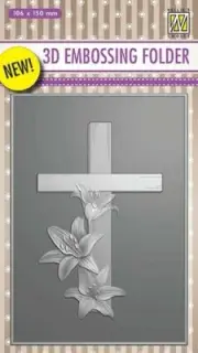 Nellie Snellen 3D Embossing Folder Cross with Lillies EF3D010