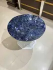 Sodalite Stone Coffee Table, Side Table, Round Table, Handmade Decor