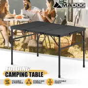 35" Foldable Camping MDF Table Outdoor Lightweight Adjustable Height Picnic Desk