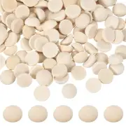 200 Pcs Half Wooden Beads, 0.6 Inch(15mm) Unfinished Wood Balls, Wood Color