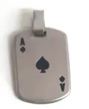 Ace of Spades Stainless Steel 3.4cm Solid Pendant (Cards / Poker)