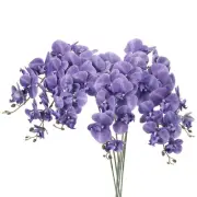 6Pcs 41" 9 Heads Artificial Orchid Stems Faux Phalaenopsis, Violet