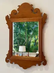 Small Chippendale Mirror Reproduction in Curly Satinwood