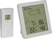 TFA Dostmann Wireless Clear Weather Station, 35.1168.02, with Outdoor Sensor, Temperature and Humidity Indoor and Outdoor, Weather Forecast with Air Pressure and Symbols, Digital, Small and Compact,
