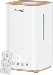 AROVEC Humidifier & Aroma Diffuser Top Fill 4L Water Tank, 360° Rotatable Nozzle, Sleep Mode, Timer, 3 Mist levels, Visible Water Level Indication, Auto Shut-off, Removable Water Tank (Renewed)