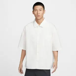 【NIKE 耐吉】上衣 男款 短袖襯衫 AS M NK SWOOSH SS OVERSHIRT 白 FN3250-133